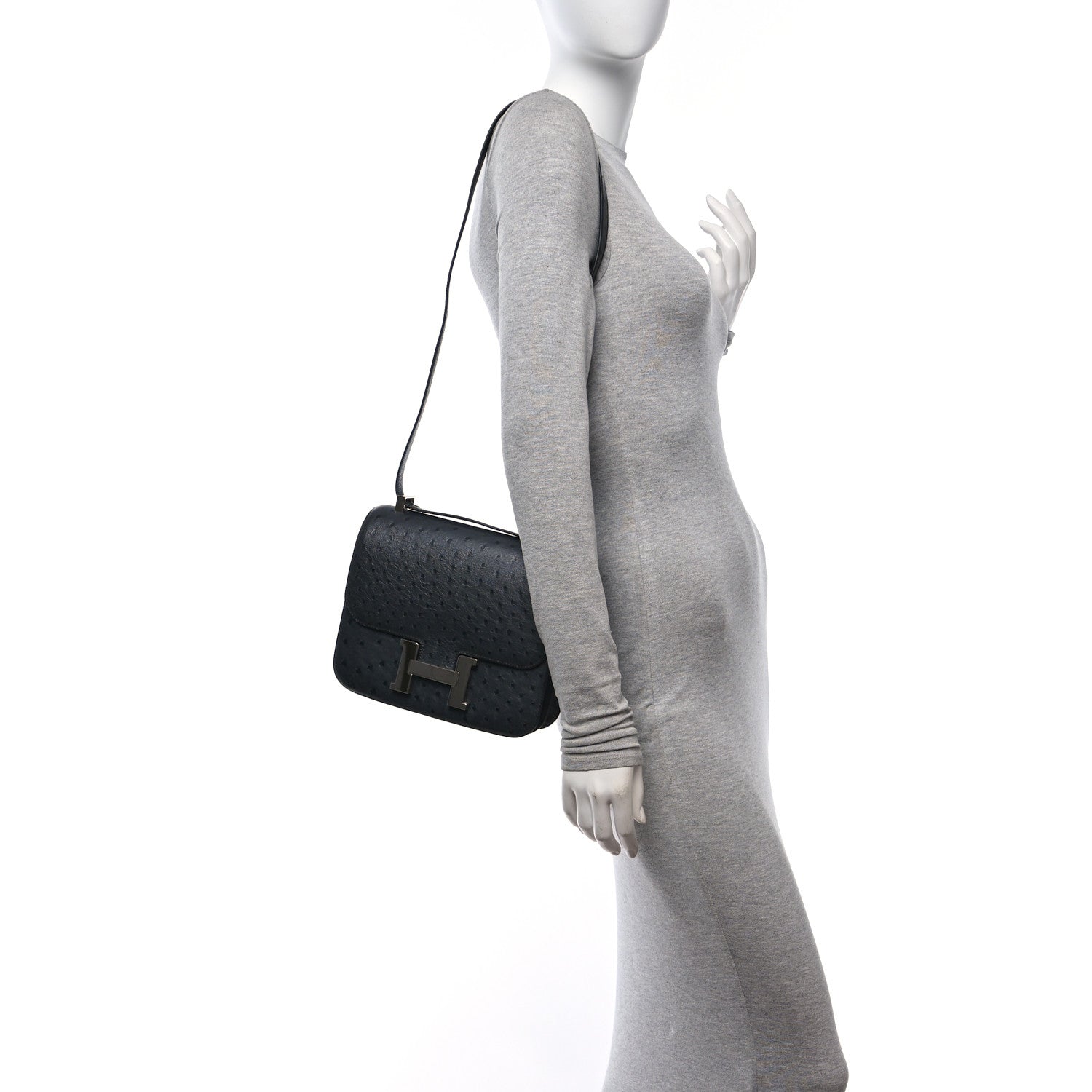 Hermes Ostrich Constance 24 Bleu Iris 2 of 13