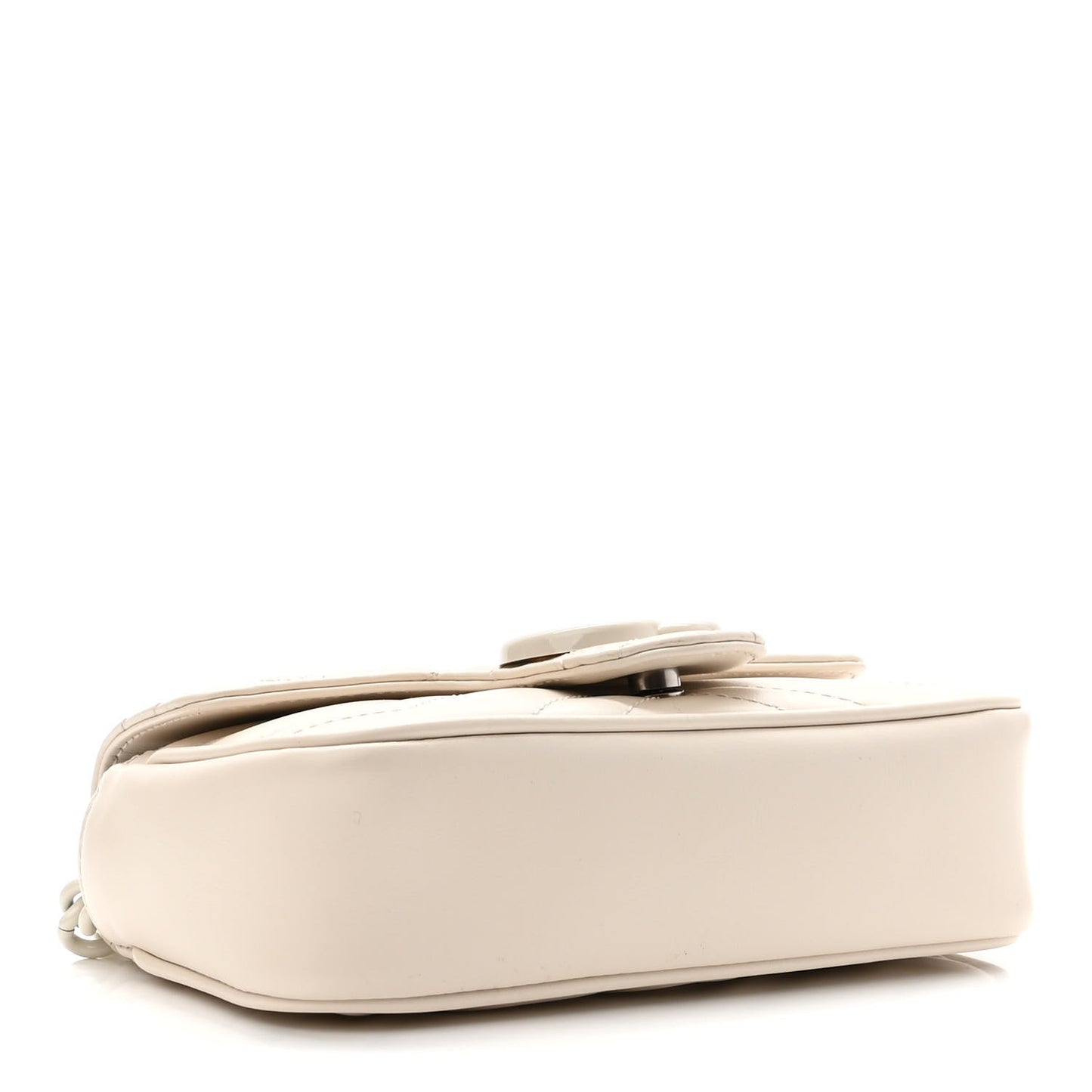Calfskin Matelasse Monochrome GG Marmont Chain Belt Bag Mystic White