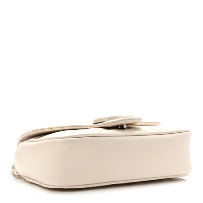Gucci Calfskin Matelasse Monochrome GG Marmont Chain Belt Bag Mystic White 4 of 9
