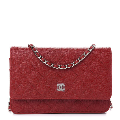 Chanel Caviar Quilted Wallet On Chain WOC Red 1 of 10