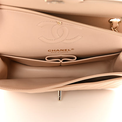 Chanel Caviar Chevron Quilted Small Double Flap Beige 5 of 11