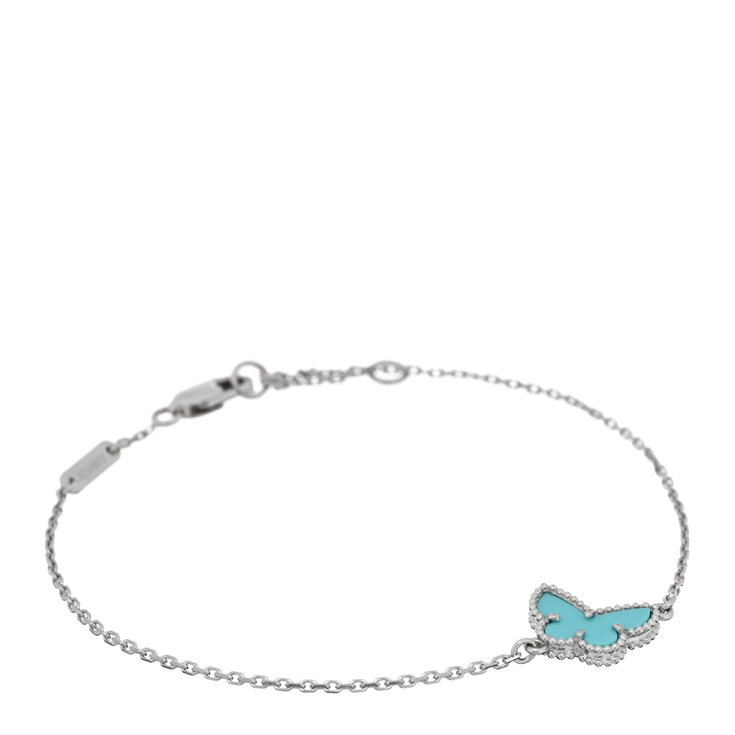 18K White Gold Turquoise Sweet Alhambra Butterfly Bracelet