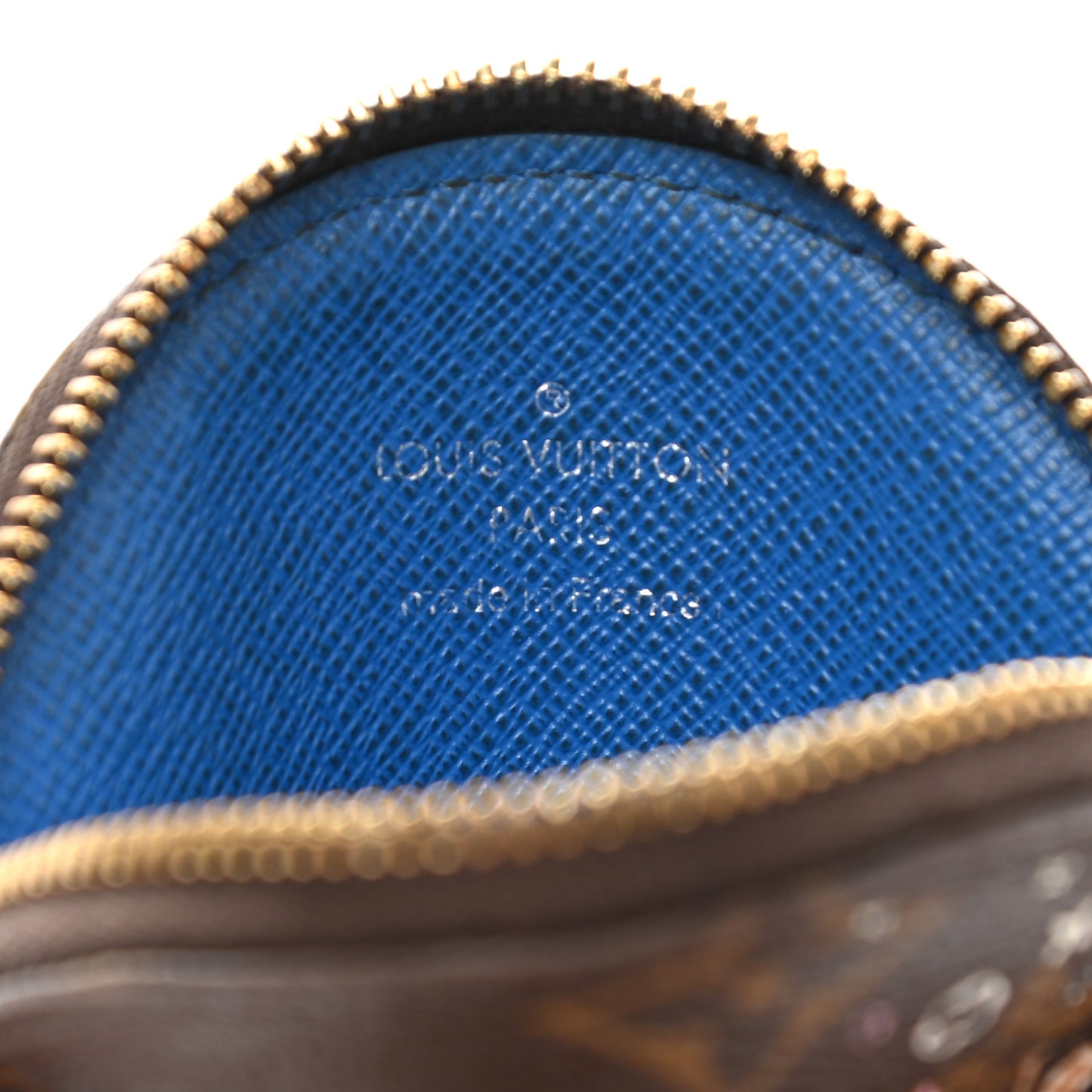 Monogram 2019 Christmas Animation Round Coin Purse Blue