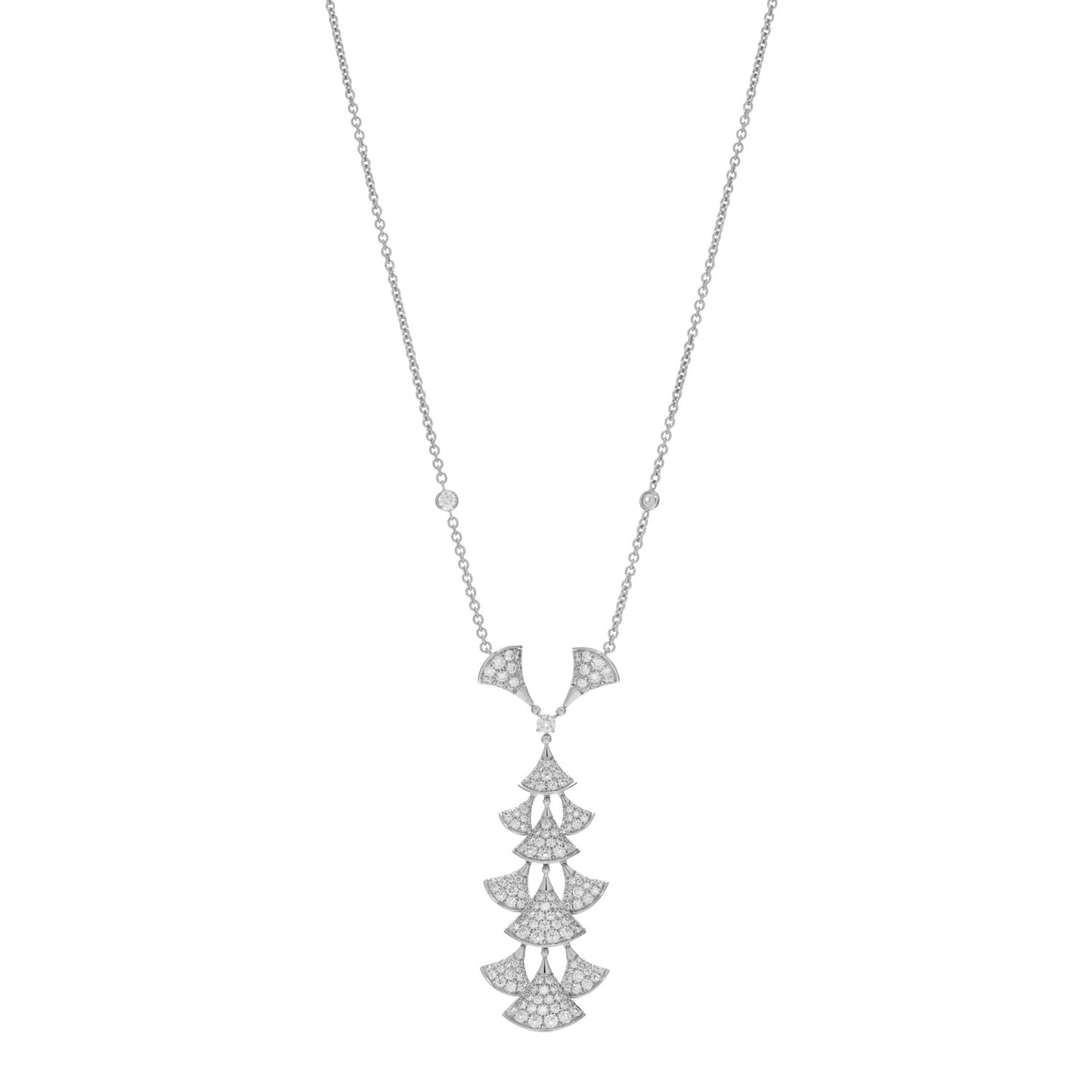 18K White Gold Diamond Diva's Dream Pendant Necklace