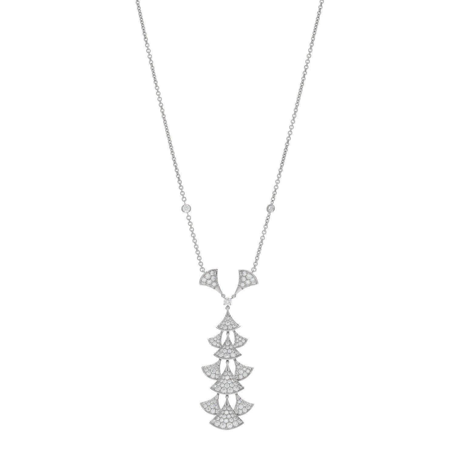 Bulgari 18K White Gold Diamond Diva's Dream Pendant Necklace 1 of 4