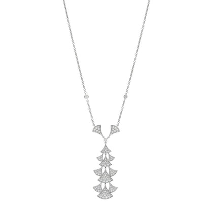 Bulgari 18K White Gold Diamond Diva's Dream Pendant Necklace 1 of 4