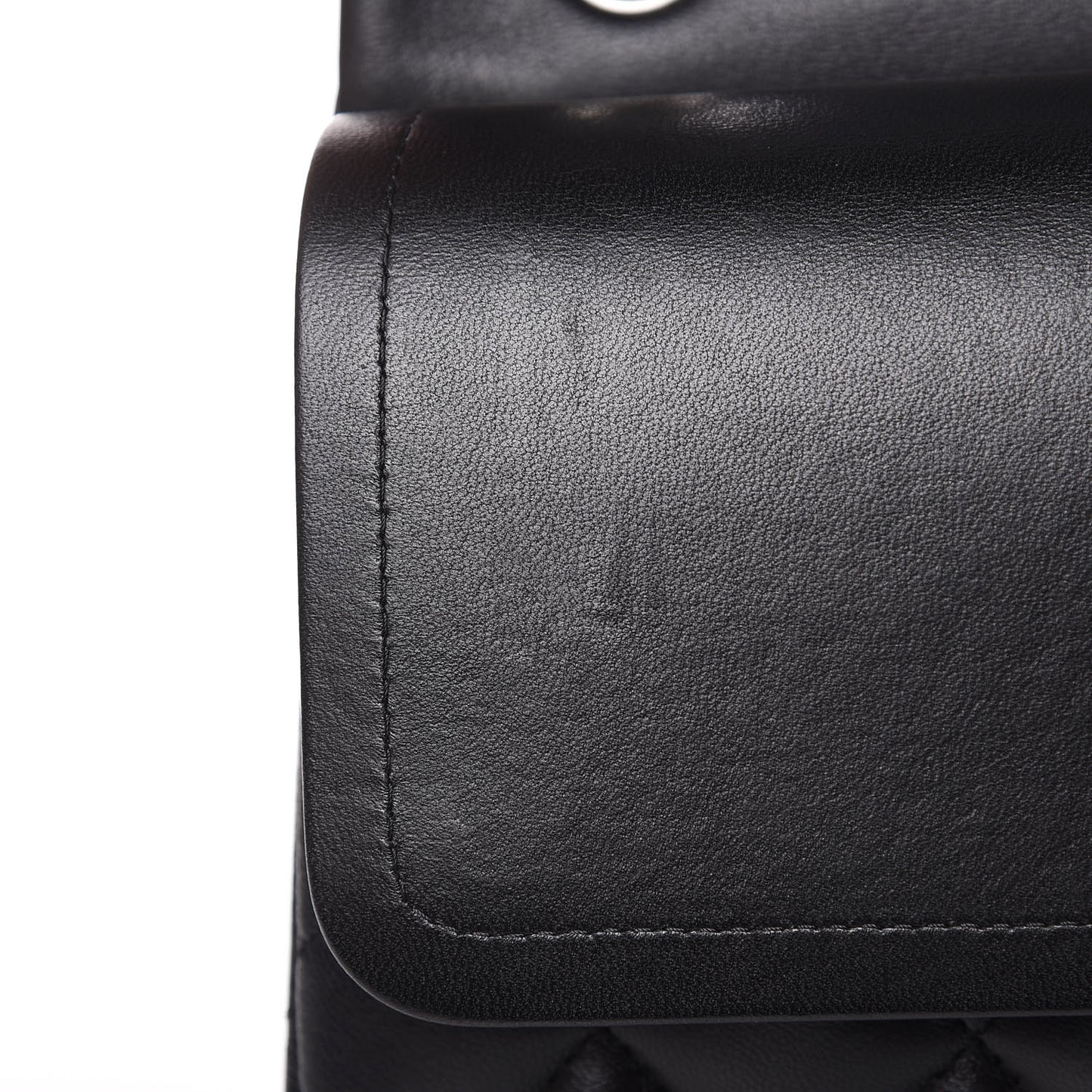 Lambskin Quilted Jumbo Double Flap Black