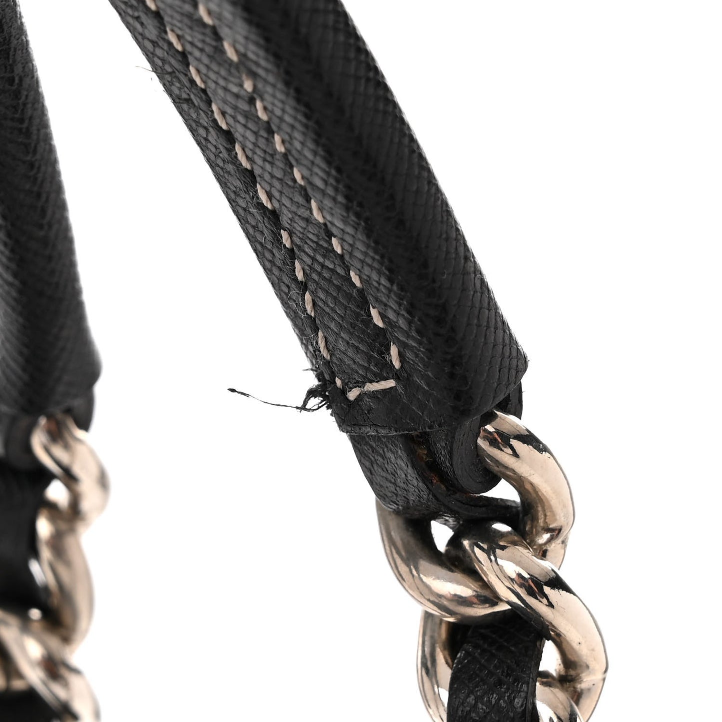 Nylon Tessuto Quilted Chain Shoulder Bag Black