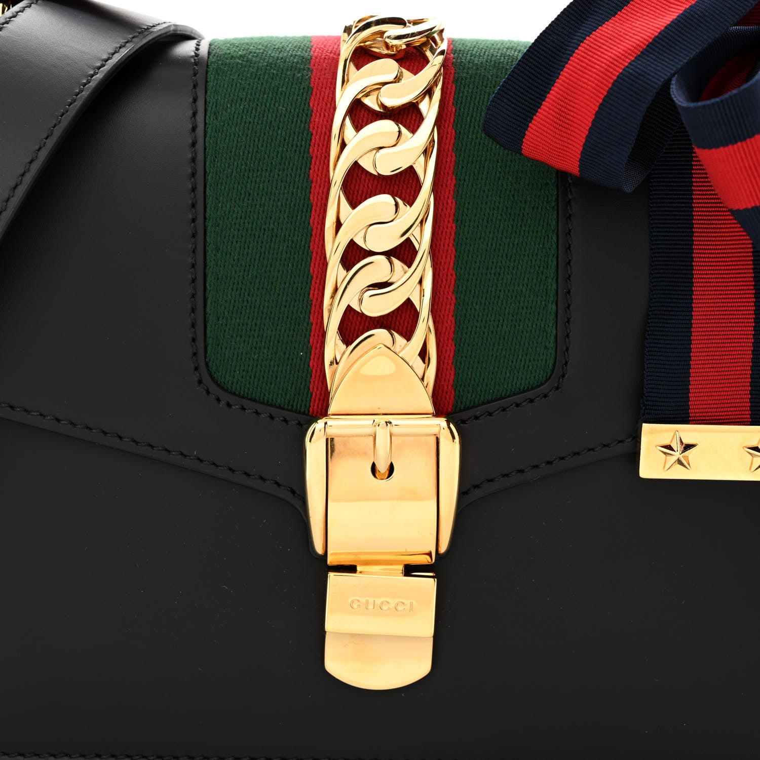 Gucci Calfskin Small Sylvie Shoulder Bag Black 8 of 10