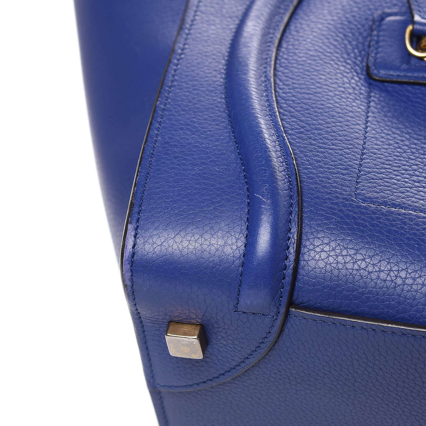 Drummed Calfskin Mini Luggage Indigo