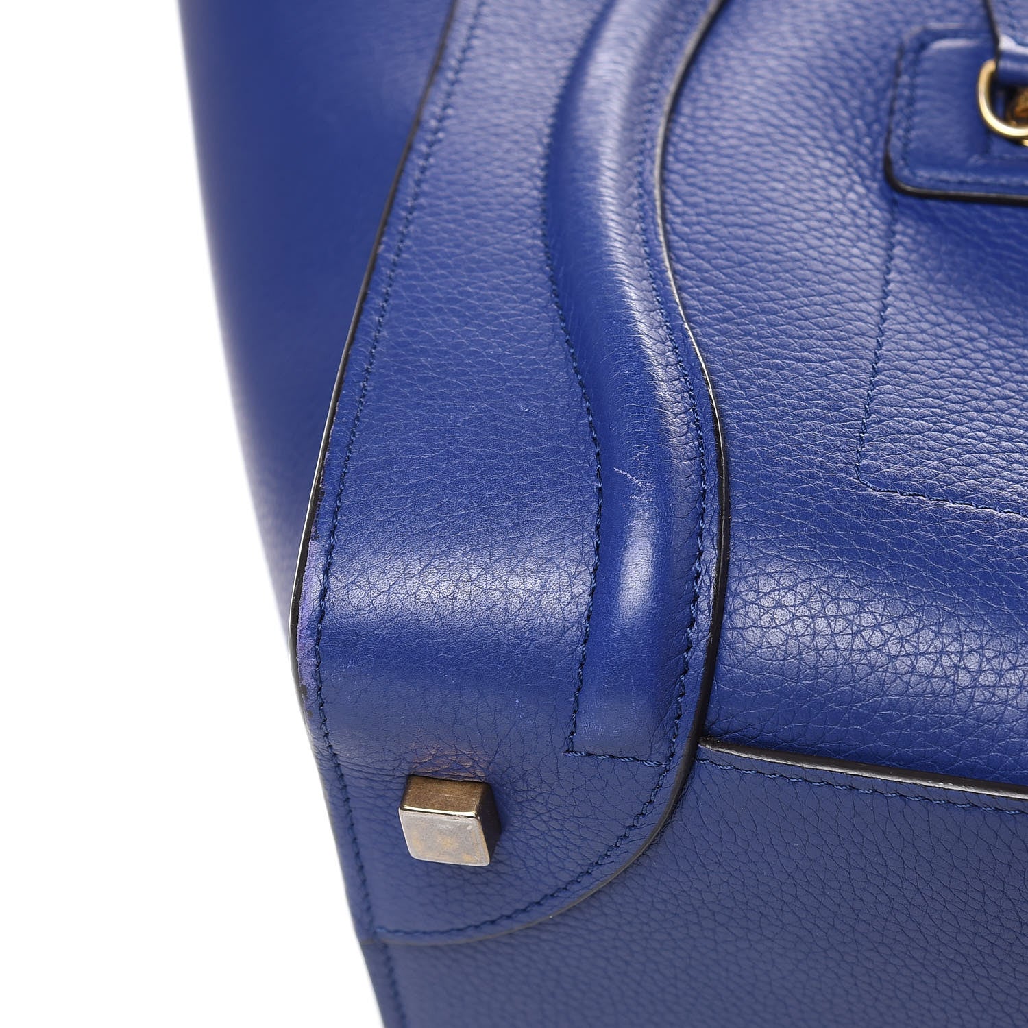Celine Drummed Calfskin Mini Luggage Indigo 12 of 21