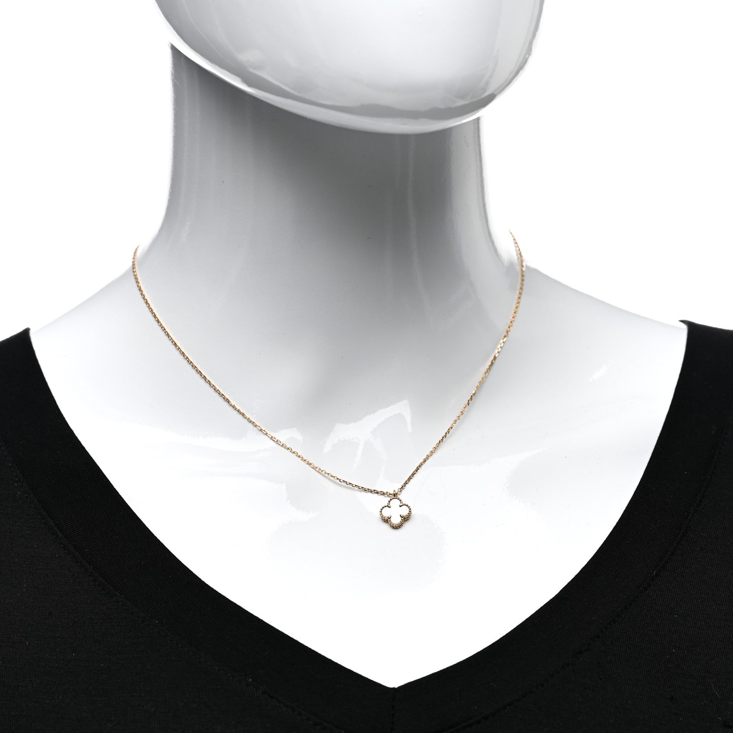 18K Yellow Gold Mother of Pearl Sweet Alhambra Pendant Necklace
