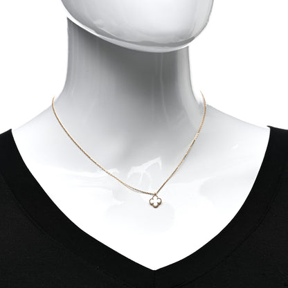 Van Cleef & Arpels 18K Yellow Gold Mother of Pearl Sweet Alhambra Pendant Necklace 2 of 5