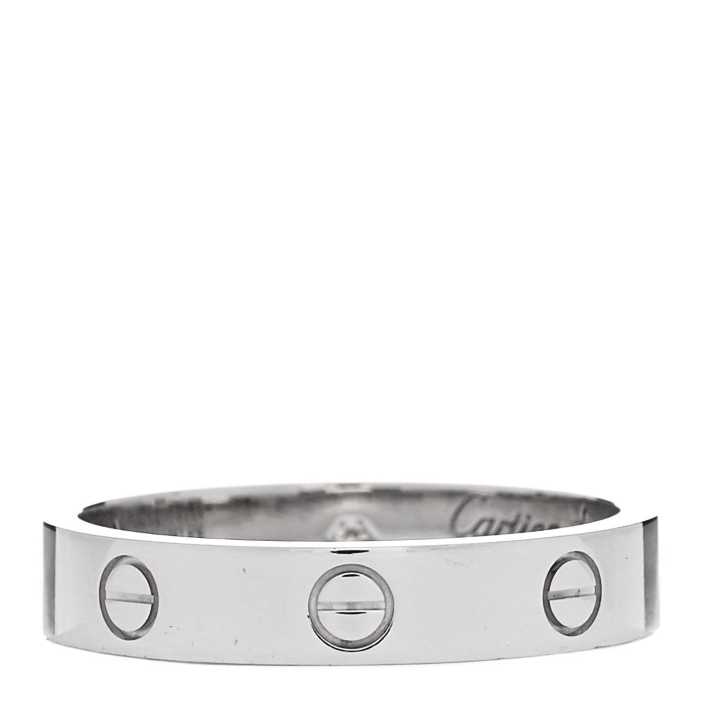18K White Gold Diamond 4mm LOVE Wedding Band Ring 58 8.25