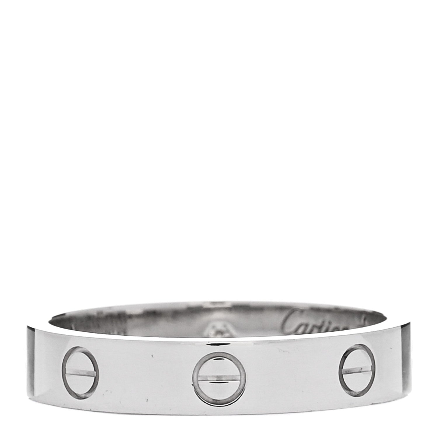 Cartier 18K White Gold Diamond 4mm LOVE Wedding Band Ring 58 8.25 3 of 4
