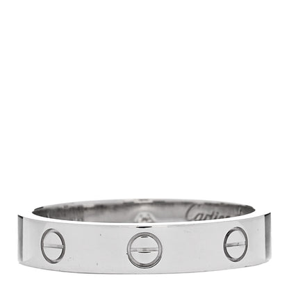 Cartier 18K White Gold Diamond 4mm LOVE Wedding Band Ring 58 8.25 3 of 4