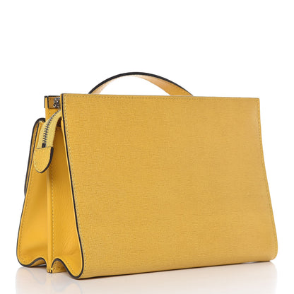 Fendi Vitello Elite Flamingo Mini Demi Jour Shoulder Bag Mustard 3 of 9