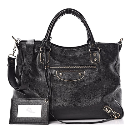 Balenciaga Chevre Gold Metallic Edge Hardware Velo Black 1 of 11