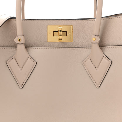 Louis Vuitton Calfskin Monogram On My Side MM Greige 7 of 10