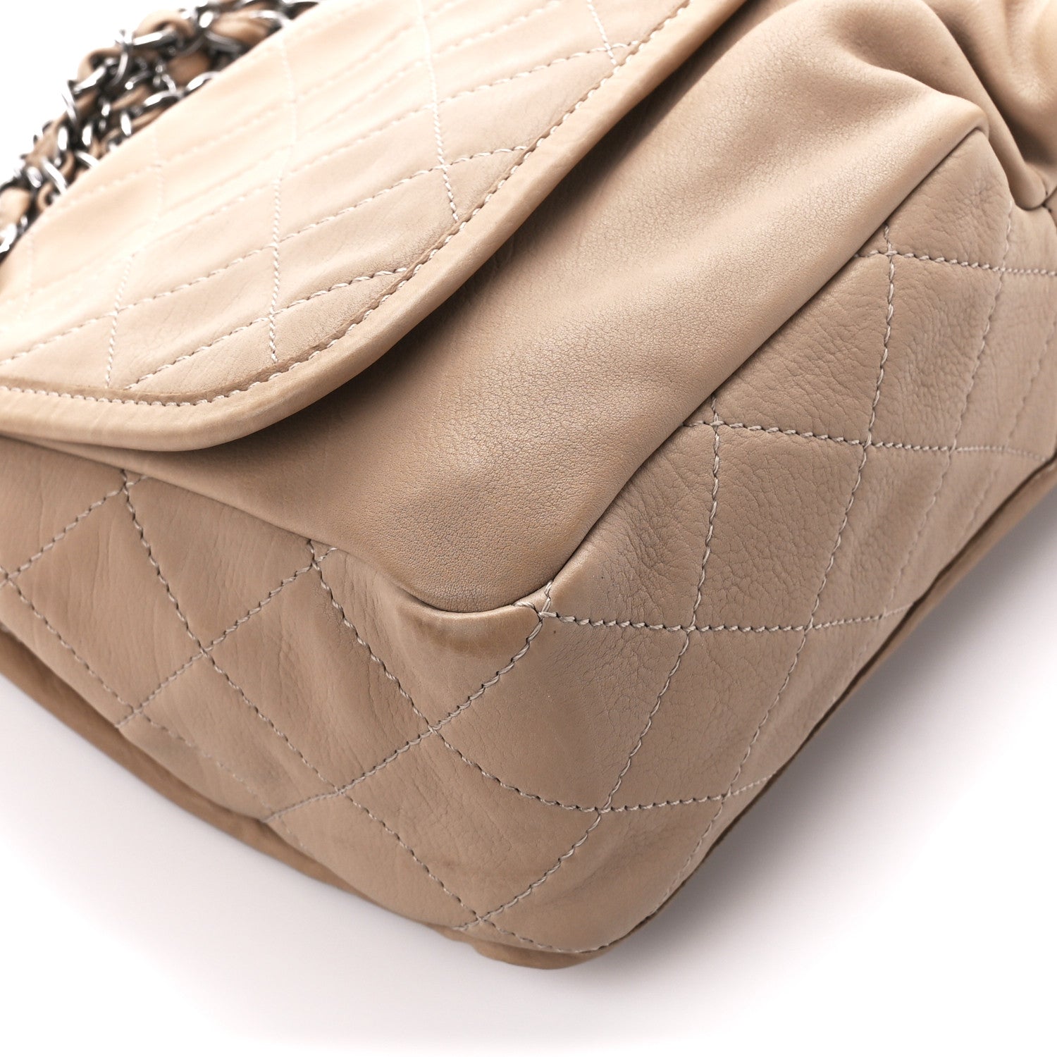 Chanel Grained Calfskin Large Natural Beauty Flap Beige 10 of 11