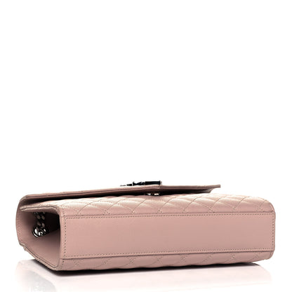 Saint Laurent Grain De Poudre Textured Mixed Matelasse Medium Triquilt Monogram Satchel Marble Pink 4 of 9