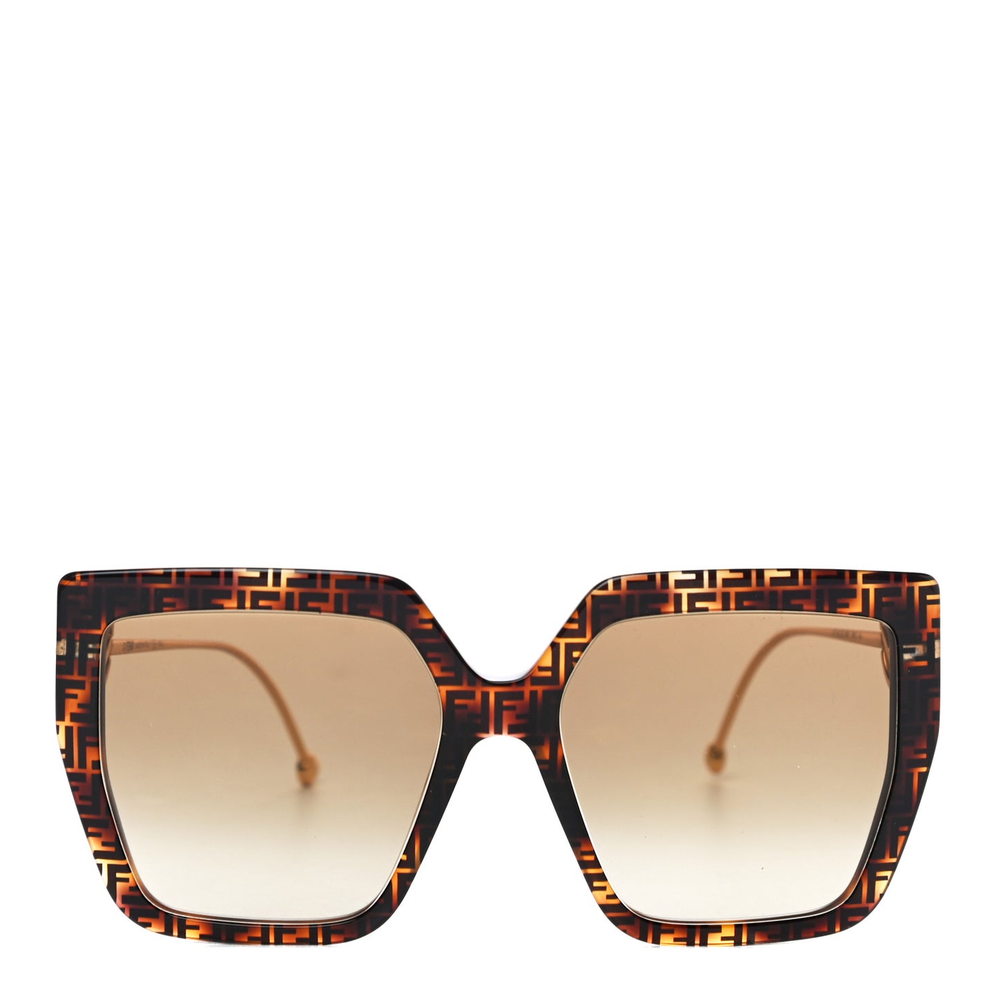 Acetate Metal F is Fendi FF Butterfly Sunglasses FF 0410/S Havana