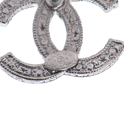 Chanel Crystal Star CC Earrings Silver Grey 5 of 6