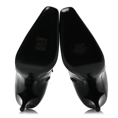 Saint Laurent Goatskin Crystal Buckle Claude 90 Ankle Booties 37.5 Black 7 of 14