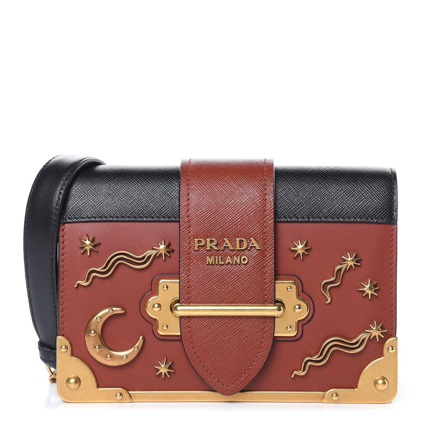 City Calf Saffiano Cahier Astrology Bag Cotto Black