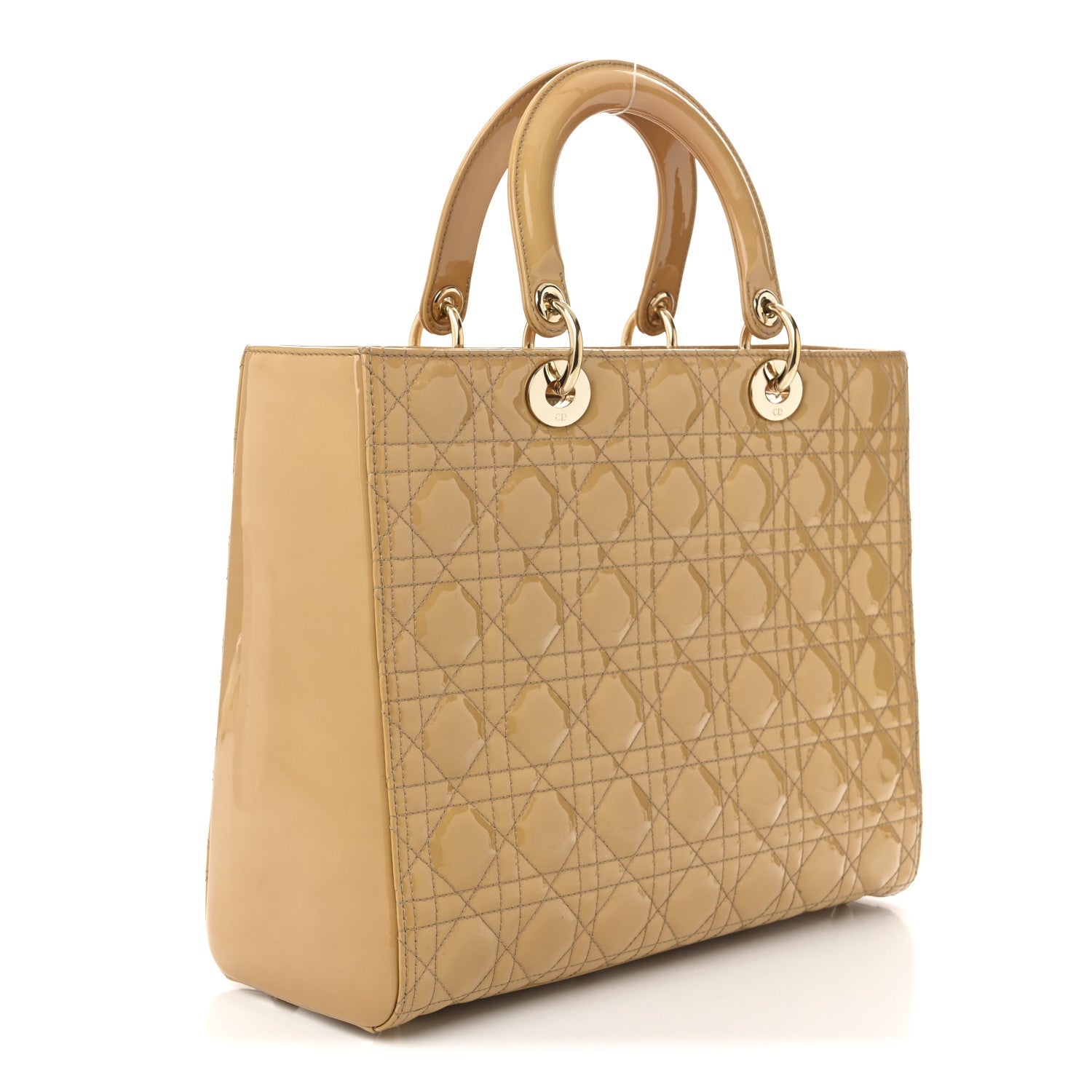 Christian Dior Patent Cannage Large Lady Dior Beige 3 of 10