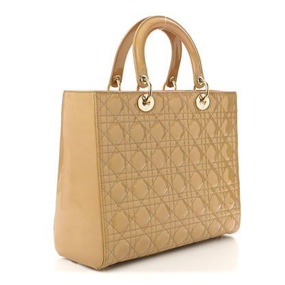 Christian Dior Patent Cannage Large Lady Dior Beige 3 of 10