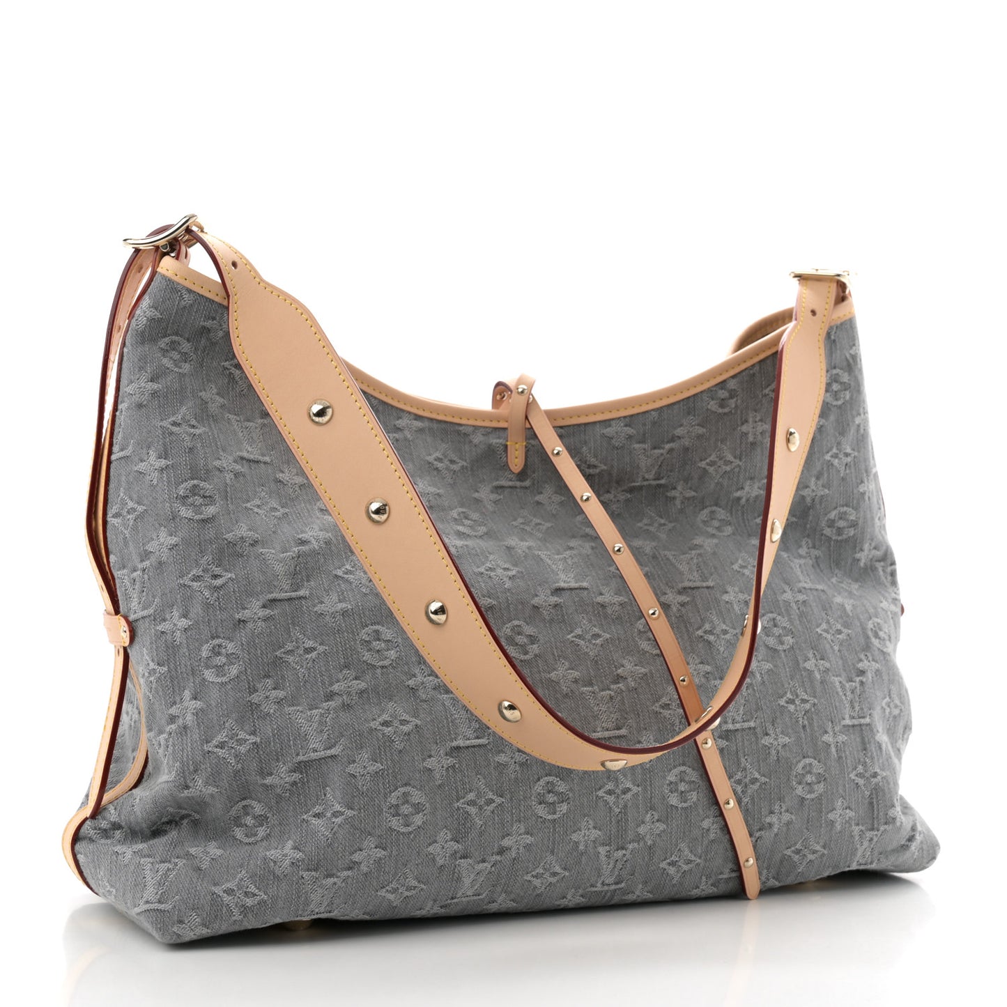 Monogram Denim CarryAll MM Washed Gray