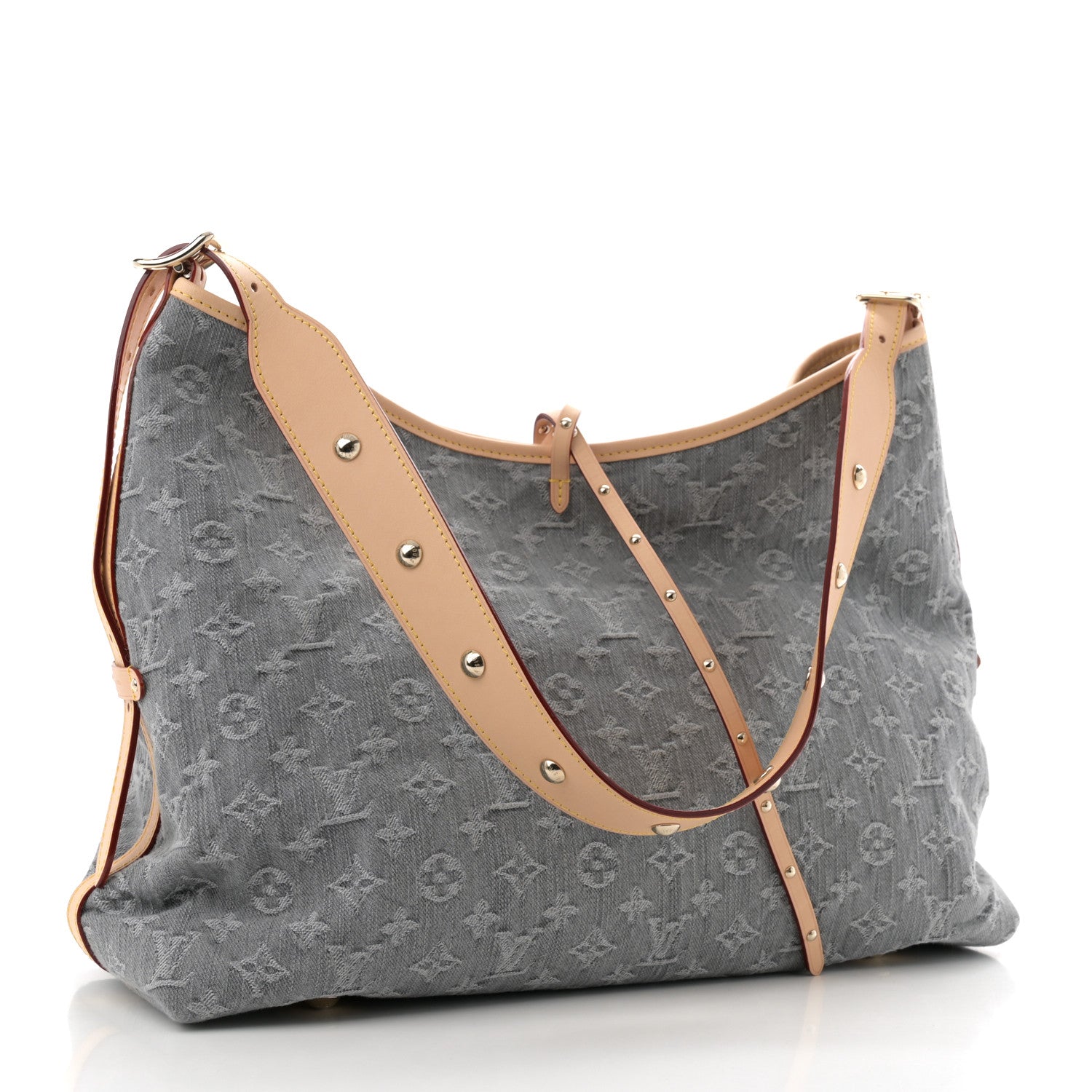 Louis Vuitton Monogram Denim CarryAll MM Washed Gray 4 of 10