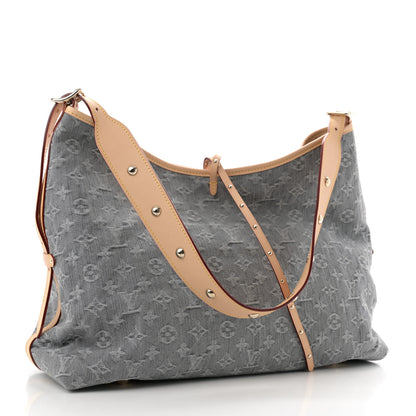 Louis Vuitton Monogram Denim CarryAll MM Washed Gray 4 of 10