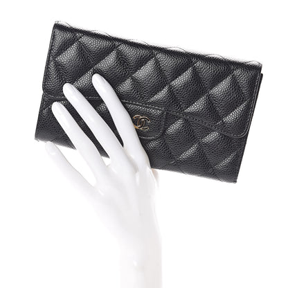 Chanel Caviar Quilted Large Flap Wallet Black 2 of 9