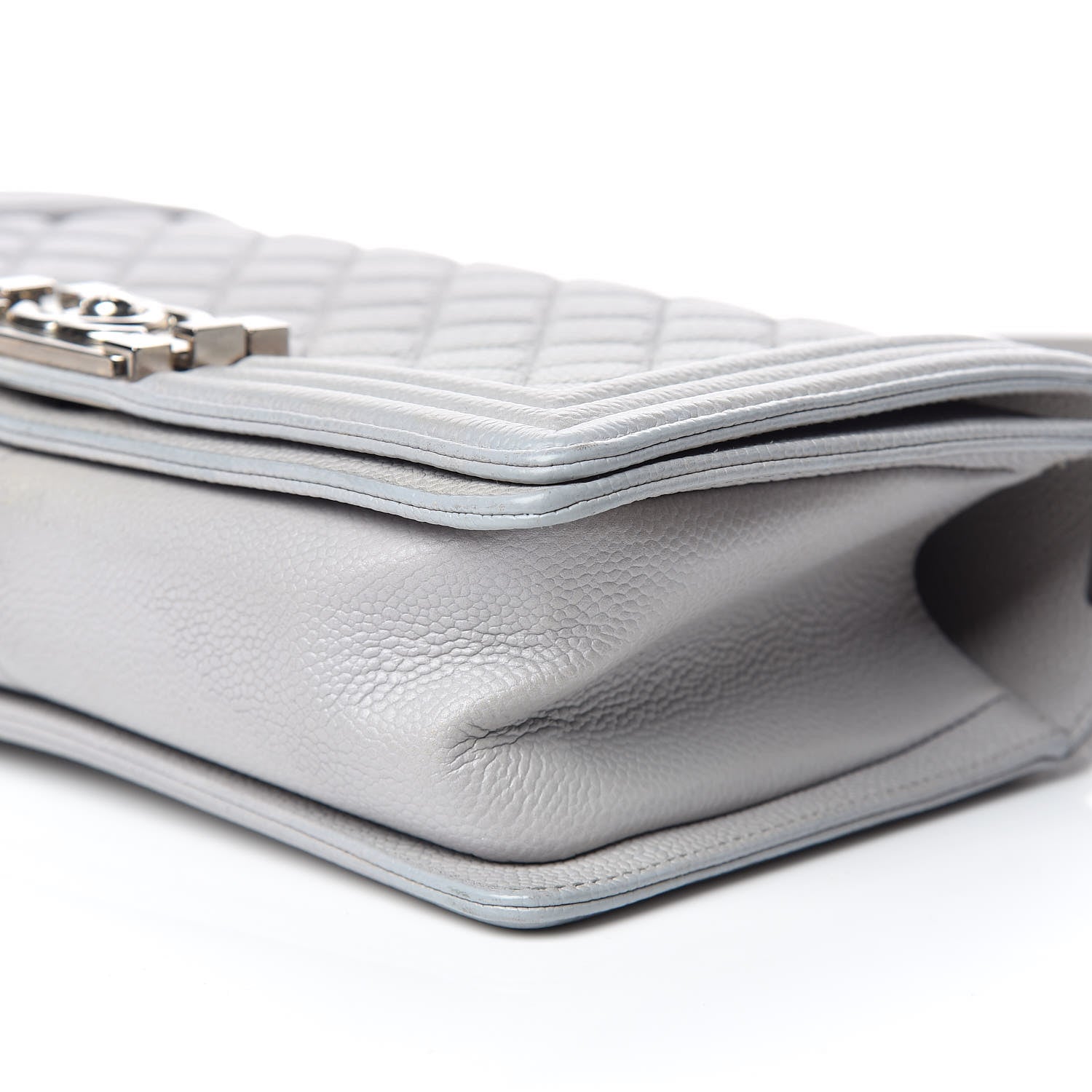 Chanel Iridescent Caviar Quilted Medium Boy Flap Light Grey 6 of 13