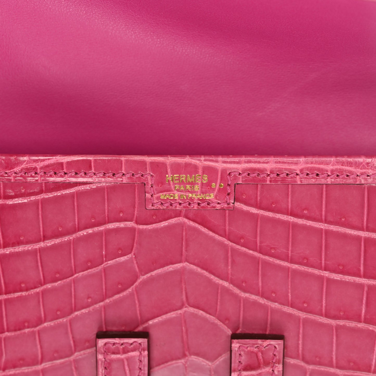 Shiny Niloticus Crocodile Jige Elan 29 Clutch Rose Tyrien