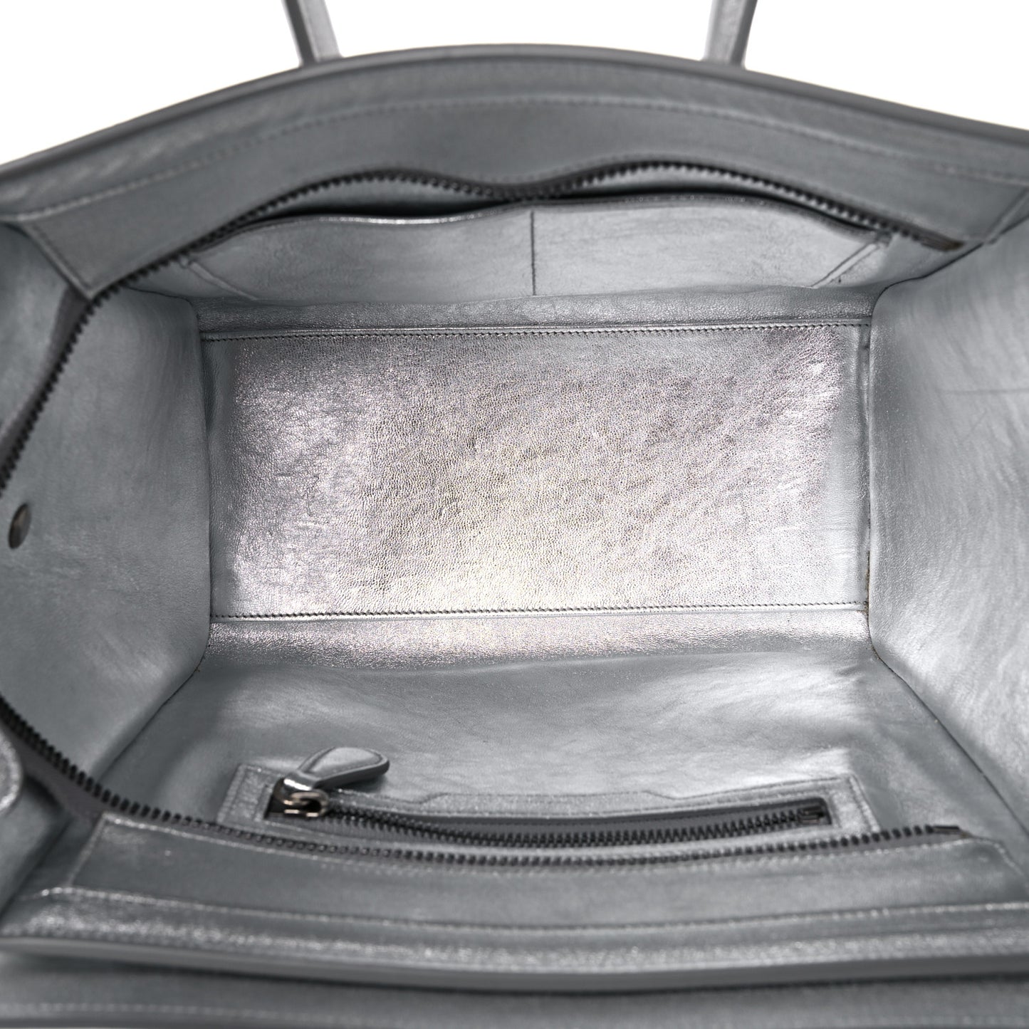 Laminated Lambskin Micro Luggage Silver