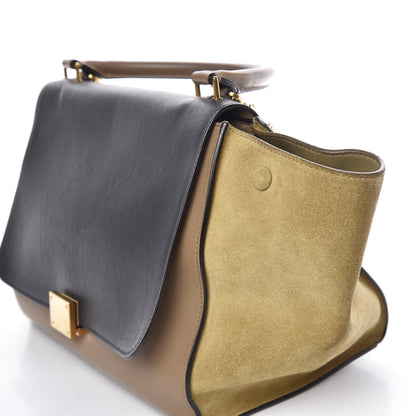 Celine Smooth Calfskin Suede Medium Tri-Color Trapeze Olive 13 of 20
