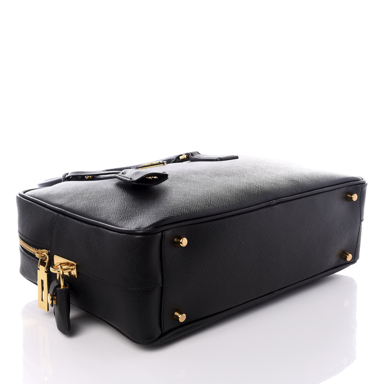 Prada Saffiano Travel Briefcase Black 3 of 8