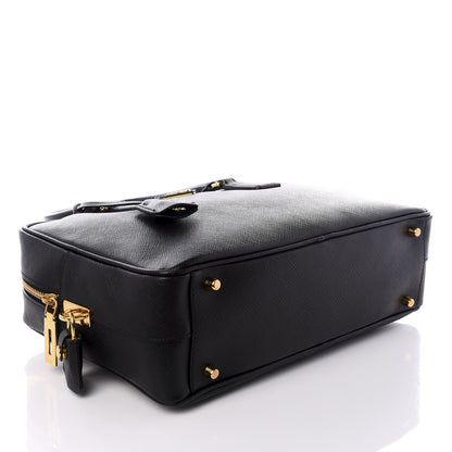 Prada Saffiano Travel Briefcase Black 3 of 8