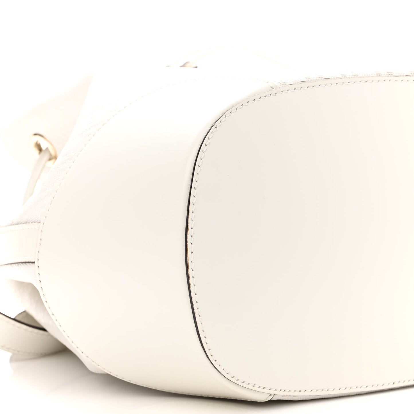 Bright Diamante Medium Bucket Bag Great White