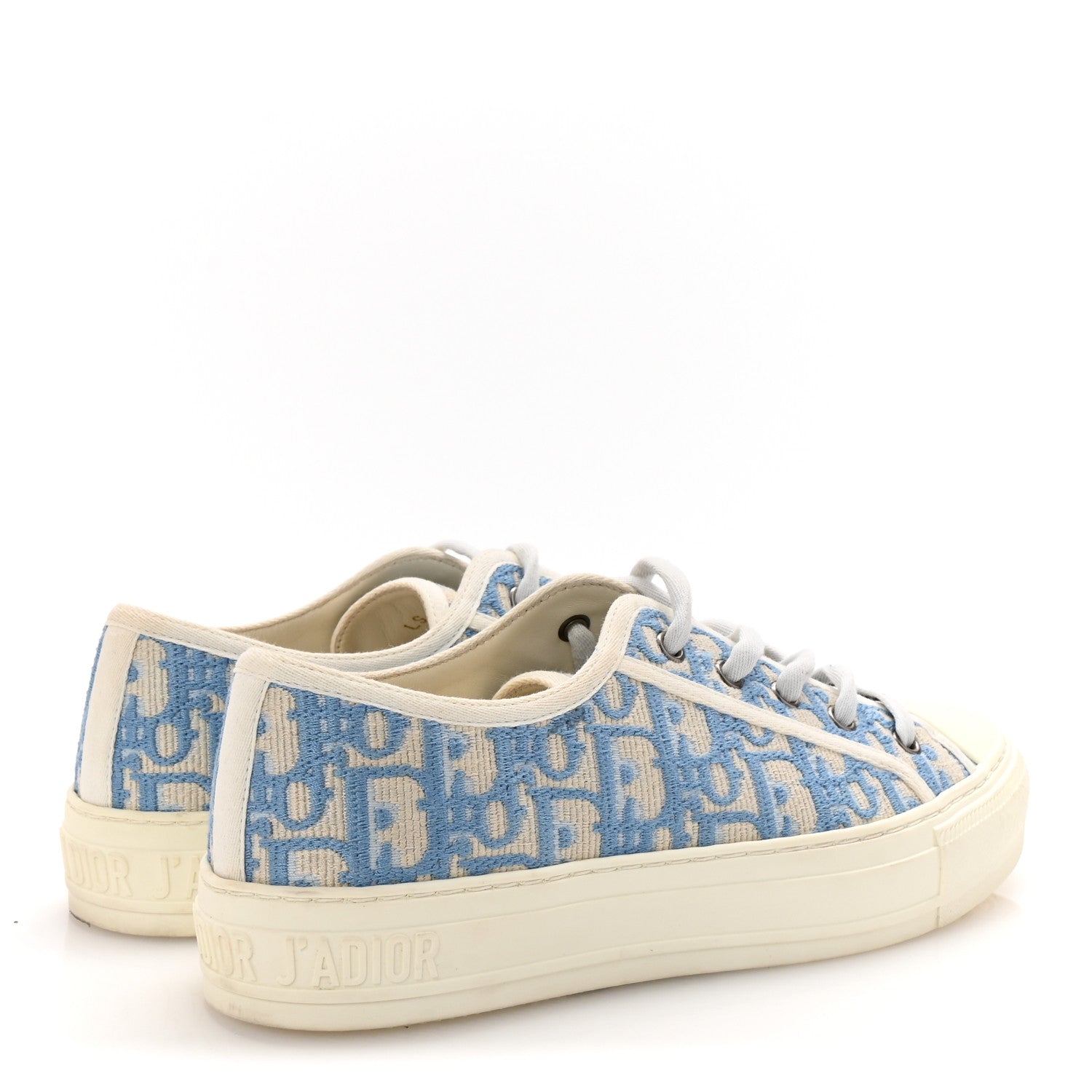 Christian Dior Canvas Oblique Walk'N'Dior Low Top Sneakers 38 Cornflower Blue 5 of 10