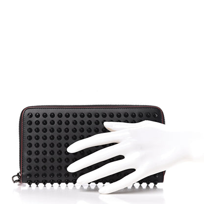 Christian Louboutin Calfskin Panettone Spiked Zip Around Wallet Black 2 of 7