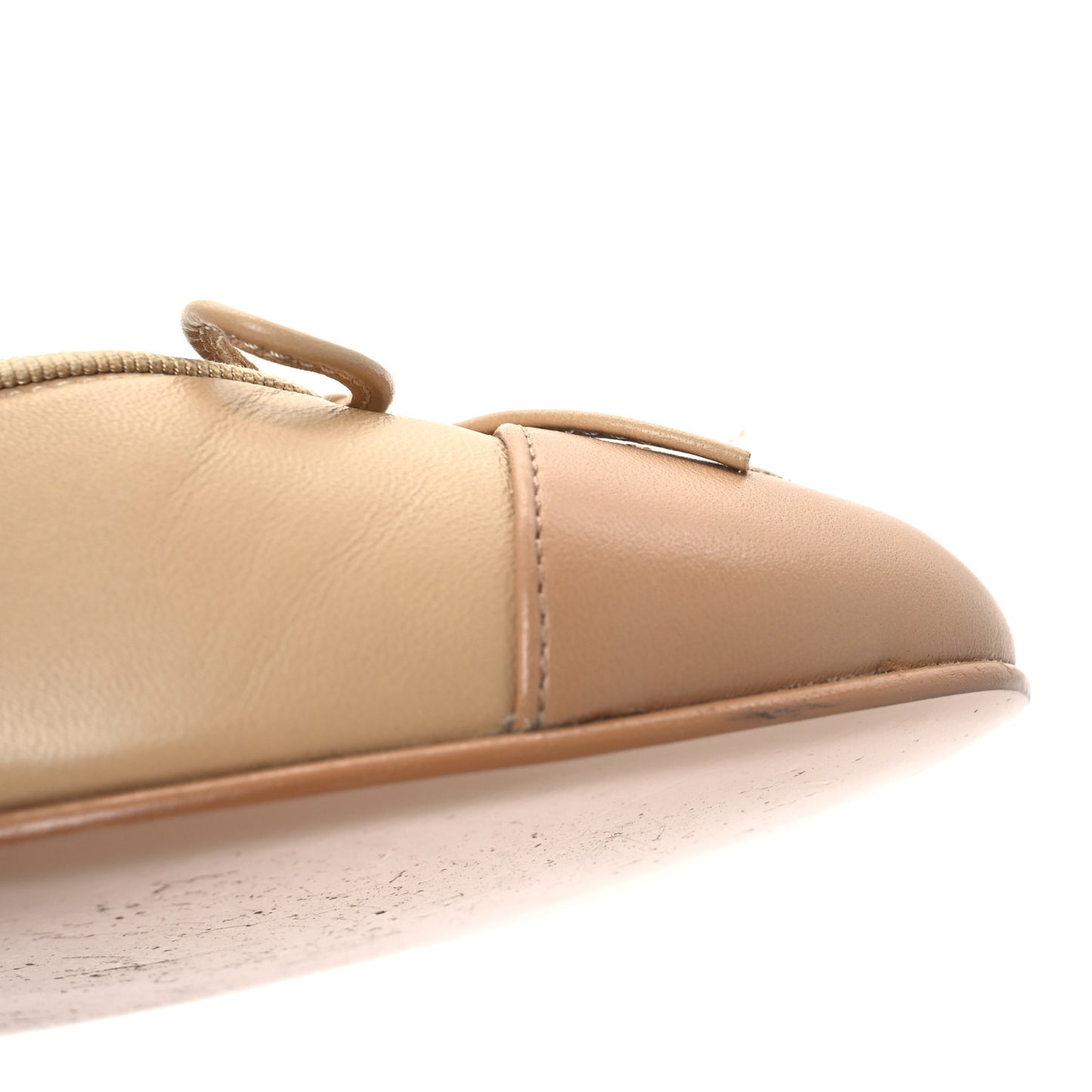 Lambskin Cap Toe CC Ballerina Flats 37.5 Beige Light Beige