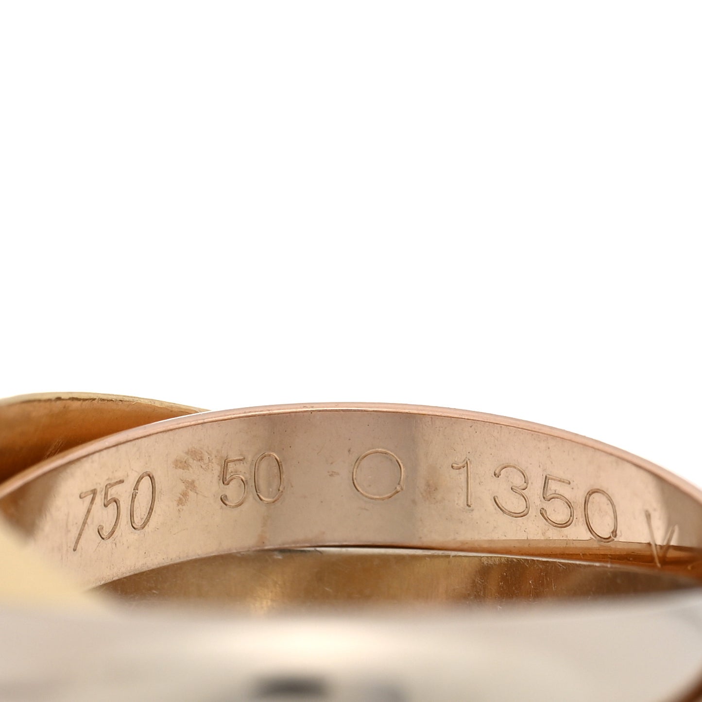 18K Pink Yellow White Gold Classic Les Must De Cartier Trinity Ring 50 5.5