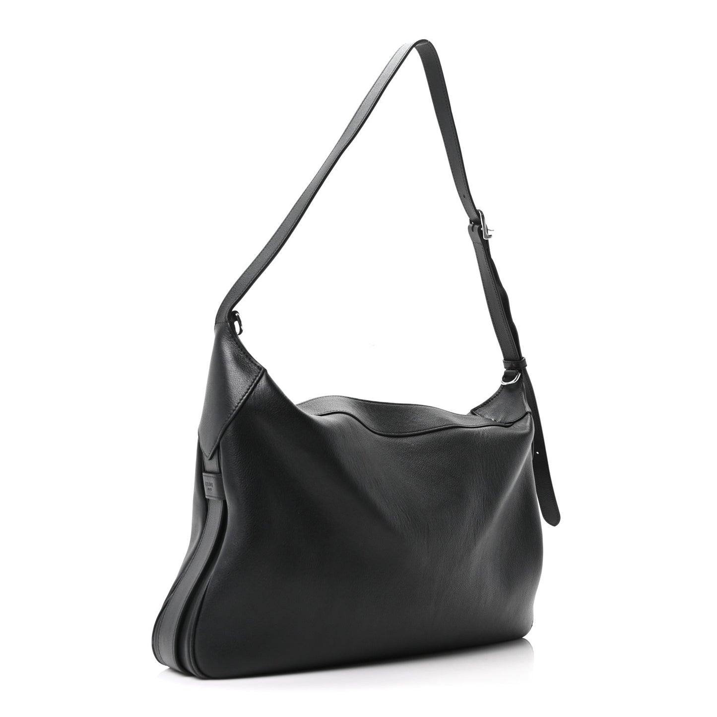 Supple Calfskin Large Romy Shoulder Bag Black