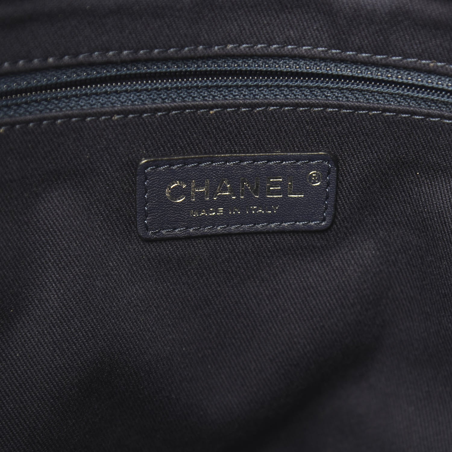 Chanel Canvas Large Shopping Tote Dark Blue 7 of 11