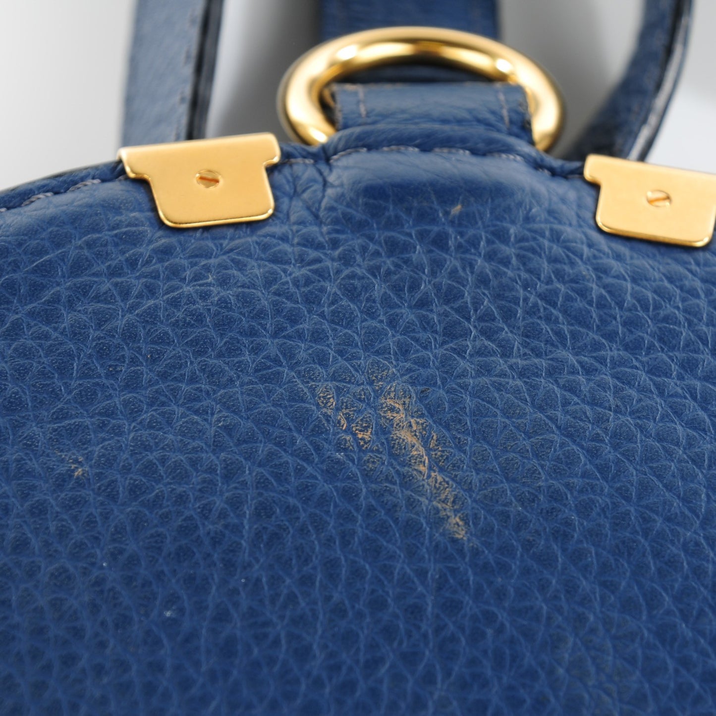 Calfskin Mini Marcie Round Crossbody Bag Royal Navy