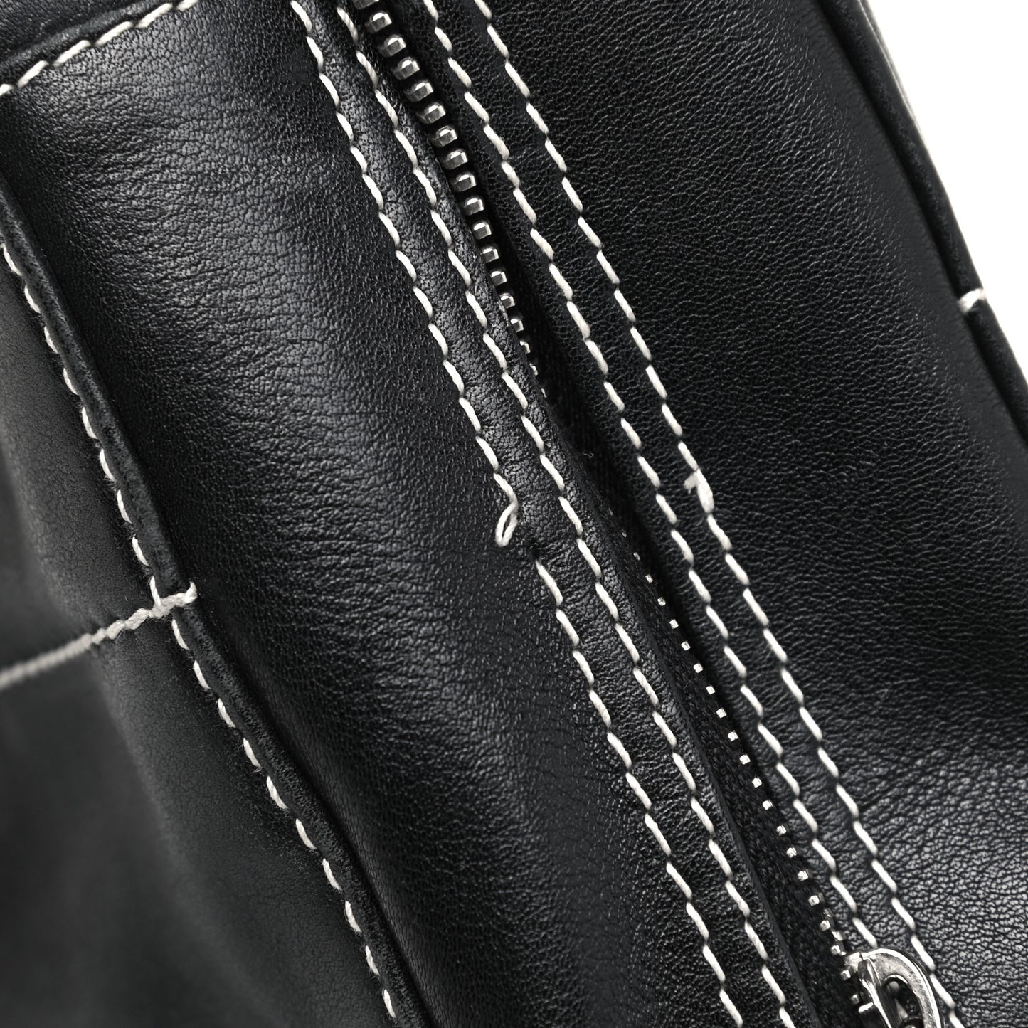 Lambskin Square Stitched Shoulder Bag Black